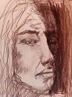 Tinted pencil sketch