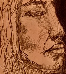 Toned close up sketch